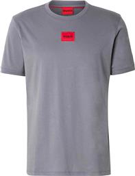 BOSS ΑΝΔΡΙΚΟ T-SHIRT ΜΕ CONTRAST LOGO PATCH REGULAR FIT ''DIRAGOLINO'' - 50447978 ΓΚΡΙ HUGO