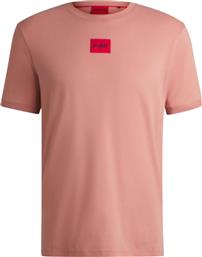 BOSS ΑΝΔΡΙΚΟ T-SHIRT ΜΕ CONTRAST LOGO PATCH REGULAR FIT ''DIRAGOLINO'' - 50447978 ΡΟΖ HUGO
