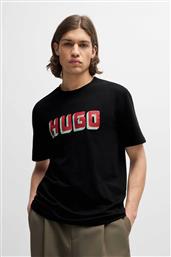 BOSS ΑΝΔΡΙΚΟ T-SHIRT ΜΕ LOGO PRINT REGULAR FIT - 50516624 ΜΑΥΡΟ HUGO