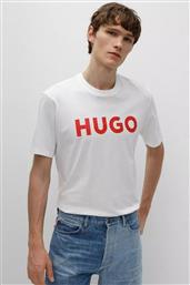 BOSS ΑΝΔΡΙΚΟ T-SHIRT ΜΕ LOGO PRINT REGULAR FIT ''DULIVIO'' - 50467556 ΛΕΥΚΟ - ΚΟΚΚΙΝΟ HUGO