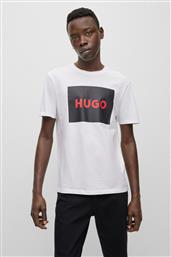 BOSS ΑΝΔΡΙΚΟ T-SHIRT ΜΕ LOGO PRINT ΣΤΟ ΣΤΗΘΟΣ REGULAR FIT ''DULIVE'' - 50467952 ΛΕΥΚΟ HUGO