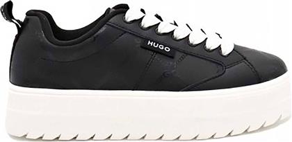 BOSS ΓΥΝΑΙΚΕΙΑ ΔΕΡΜΑΤΙΝΑ SNEAKERS '' LYSSA TENN PUPNTFLY'' - 50523516 ΜΑΥΡΟ HUGO