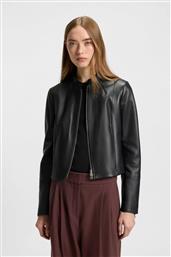 BOSS ΓΥΝΑΙΚΕΙΟ ΔΕΡΜΑΤΙΝΟ JACKET REGULAR FIT ''LASARI'' - 50541262 ΜΑΥΡΟ HUGO
