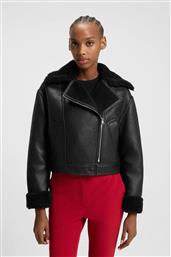 BOSS ΓΥΝΑΙΚΕΙΟ FAUX LEATHER SHEARLING JACKET OVERSIZE FIT ''ANISSE'' - 50546751 ΜΑΥΡΟ HUGO