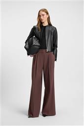 BOSS ΓΥΝΑΙΚΕΙΟ ΠΑΝΤΕΛΟΝΙ ΜΟΝΟΧΡΩΜΟ RELAXED FIT ''HORESA'' - 50544107 ΚΑΦΕ ΣΚΟΥΡΟ HUGO