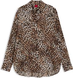 BOSS ΓΥΝΑΙΚΕΙΟ ΠΟΥΚΑΜΙΣΟ ΑΣΥΜΜΕΤΡΟ ΜΕ LEOPARD PRINT RELAXED FIT ''THE BOYFRIEND'' - 50548396 ΜΠΕΖ HUGO