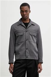 ΜΠΟΥΦΑΝ ΜΕ ΠΡΟΣΘΗΚΗ ΜΑΛΛΙΝΟΥ ΥΦΑΣΜΑΤΟΣ CASUAL T-SHIRT ΧΡΩΜΑ: ΓΚΡΙ, 50556701 HUGO