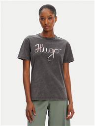 T-SHIRT DAMACIA-5 50544868 ΜΑΥΡΟ REGULAR FIT HUGO