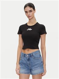 T-SHIRT DELANOR-2 50539132 ΜΑΥΡΟ CROPPED FIT HUGO