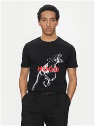 T-SHIRT DEYLADEC 50530607 ΜΑΥΡΟ OVERSIZE HUGO