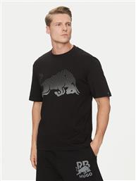 T-SHIRT DRICARD-RB 50542775 ΜΑΥΡΟ REGULAR FIT HUGO