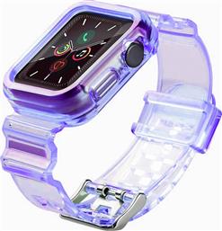 ΛΟΥΡΑΚΙ + ΘΗΚΗ LIGHT SET CASE ΓΙΑ APPLE WATCH 44MM - PURPLE HURTEL από το PUBLIC