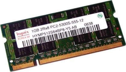 SODIMM 1GB 2RX8 PC2-5300S-555-12 ( HYMP512S64BP8-Y5-AB) HYNIX από το PUBLIC
