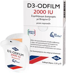 D3-ODFILM 2000IU ΣΥΜΠΛΗΡΩΜΑ ΔΙΑΤΡΟΦΗΣ ΜΕ ΒΙΤΑΜΙΝΗ D3 ΓΙΑ ΤΗΝ ΚΑΛΗ ΛΕΙΤΟΥΡΓΙΑ ΤΩΝ ΟΣΤΩΝ & ΤΟΥ ΑΝΟΣΟΠΟΙΗΤΙΚΟΥ, ΜΕ ΓΕΥΣΗ ΠΟΡΤΟΚΑΛΙ 30 ΔΙΑΣΠΕΙΡΟΜΕΝΕΣ ΣΤΟ ΣΤΟΜΑ ΤΑΙΝΙΕΣ IBSA