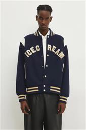 ΜΠΟΥΦΑΝ BOMBER DRIPPY VARSITY JACKET ΑΝΔΡΙΚΟ, ΧΡΩΜΑ: ΝΑΥΤΙΚΟ ΜΠΛΕ, IC24301 ICECREAM