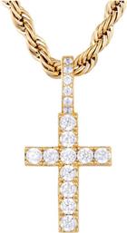 ΜΕΝΤΑΓΙΟΝ MICRO DIAMOND CROSS ΧΡΥΣΟ ICED STUFF