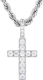 ΜΕΝΤΑΓΙΟΝ MICRO DIAMOND CROSS ΛΕΥΚΟΧΡΥΣΟ ICED STUFF