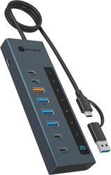 9-IN-1 LED DISPLAY HUB WITH 2TYPE-C PD100W 1XTYPE-C PD20W 4USB3.2 TYPE-C GREY IB-HUB1743-CPD ICY BOX