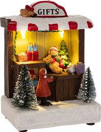 ΧΡΙΣΤΟΥΓΕΝΝΙΑΤΙΚΗ ΠΑΡΑΣΤΑΣΗ POLYRESIN ΜΕ ΦΩΣ GIFT SHOP 11X8X15,5ΕΚ. 90737 (ΥΛΙΚΟ: POLYRESIN) - - IL-90737 ILIADIS