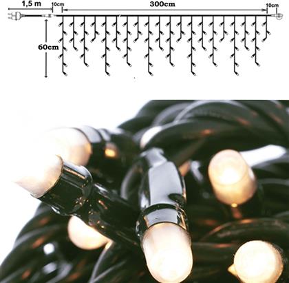 ΛΑΜΠΑΚΙΑ ΚΟΥΡΤΙΝΑ ΣΤΑΛΑΚΤΙΤΕΣ 150 LED ΣΤΑΘΕΡΟ ΖΕΣΤΟ ΛΕΥΚΟ ΦΩΣ 300X60ΕΚ. 78642 - - IL-78642 ILIADIS