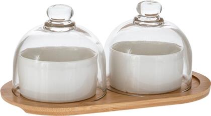 ΣΕΤ ΜΠΩΛΑΚΙ-ΝΤΙΠ ΣΕΡΒΙΡΙΣΜΑΤΟΣ ΚΕΡΑΜΙΚΑ ΜΕ BΑΣΗ BAMBOO 24X12X10ΕΚ. 91927 (ΥΛΙΚΟ: ΓΥΑΛΙ, ΧΡΩΜΑ: ΛΕΥΚΟ) - - IL-91927 ILIADIS