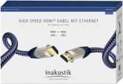 PREMIUM HIGH SPEED 4K HDMI CABLE WITH ETHERNET GOLD-PLATED 2M BLUE/SILVER IN AKUSTIK