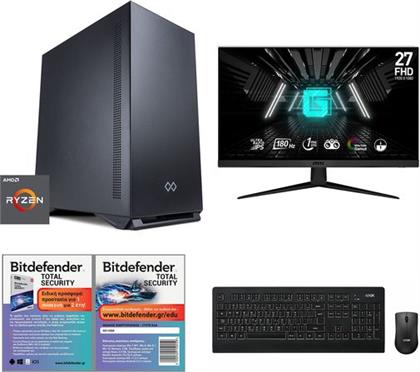 ALPHA R5 MAX REV.A2 & G2712F 27'' RAPID IPS FHD 180HZ & DESKTOP WIRELESS BLACK 2 & BITDEFENDER TOTAL SECURITY DESKTOP PC INFINITY GEAR