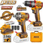 ΕΡΓΑΛΕIΑ COMPACT ΜΠΑΤΑΡIΑΣ 20V LI-ION ΣΕΤ 2 ΤΕΜ. CKLI20275E INGCO