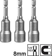 ΣΕΤ 3 ΤΕΜ. ΚΑΡΥΔΑΚΙΑ 1/4'' ΜΑΓΝΗΤΙΚΑ 8MM AMN0831 INGCO