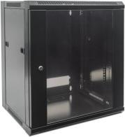 711883 19'' 12U/570X600MM WALL-MOUNTED CABINET FLATPACK BLACK INTELLINET