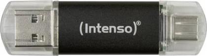 TWIST LINE 64GB USB 2.0 STICK ΜΕ ΣΥΝΔΕΣΗ USB-A USB-C ΜΑΥΡΟ INTENSO