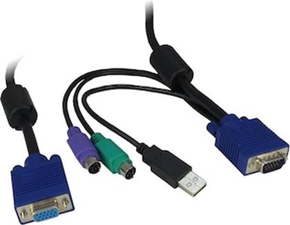 KVM SWITCH IPC VGA/PS2/USB, 3 M LANGE INTER-TECH