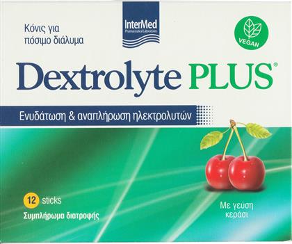 DEXTROLYTE PLUS ΣΥΜΠΛΗΡΩΜΑ ΔΙΑΤΡΟΦΗΣ ΗΛΕΚΤΡΟΛΥΤΩΝ & ΓΛΥΚΟΖΗΣ ΓΙΑ ΕΝΥΔΑΤΩΣΗ & ΕΝΕΡΓΕΙΑ ΜΕ ΓΕΥΣΗ ΚΕΡΑΣΙ 12 SACHETS INTERMED