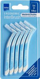ERGONOMIC INTERBRUSH ΜΕΣΟΔΟΝΤΙΑ ΒΟΥΡΤΣΑΚΙΑ ΜΕ ΕΙΔΙΚΗ ΑΝΑΤΟΜΙΚΗ ΛΑΒΗ ΓΑΛΑΖΙΑ 5 ΤΕΜΑΧΙΑ SIZE 3 - 0.6MM INTERMED