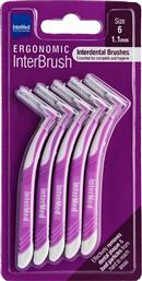ERGONOMIC INTERBRUSH ΜΕΣΟΔΟΝΤΙΑ ΒΟΥΡΤΣΑΚΙΑ ΜΕ ΕΙΔΙΚΗ ΑΝΑΤΟΜΙΚΗ ΛΑΒΗ ΜΩΒ 5 ΤΕΜΑΧΙΑ SIZE 6 - 1.1MM INTERMED