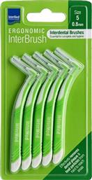 ERGONOMIC INTERBRUSH ΜΕΣΟΔΟΝΤΙΑ ΒΟΥΡΤΣΑΚΙΑ ΜΕ ΕΙΔΙΚΗ ΑΝΑΤΟΜΙΚΗ ΛΑΒΗ ΠΡΑΣΙΝΟ 5 ΤΕΜΑΧΙΑ SIZE 5 - 0.8MM INTERMED
