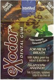 EXODOR DENTAL GUM SPEARMINT FLAVOR ΟΔΟΝΤΟΤΣΙΧΛΑ ΓΙΑ ΔΡΟΣΕΡΗ ΑΝΑΠΝΟΗ ΜΕ ΞΥΛΙΤΟΛΗ, ΠΡΑΣΙΝΟ ΤΣΑΙ & TEE TREE OIL 10 ΤΕΜΑΧΙΑ INTERMED