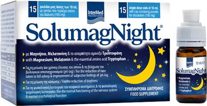 SOLUMAG NIGHT ΣΥΜΠΛΗΡΩΜΑ ΔΙΑΤΡΟΦΗΣ ΜΑΓΝΗΣΙΟΥ, ΜΕΛΑΤΟΝΙΝΗΣ & ΑΜΙΝΟΞΕΩΝ ΣΕ ΠΟΣΙΜΟ ΥΓΡΟ ΓΙΑ ΜΕΙΩΣΗ ΤΟΥ ΧΡΟΝΟΥ ΕΛΕΥΣΗΣ ΤΟΥ ΥΠΝΟΥ & ΑΝΤΙΜΕΤΩΠΙΣΗ ΤΟΥ JET LAG ΜΕ ΓΕΥΣΗ ΠΟΡΤΟΚΑΛΙ 15VIALS INTERMED