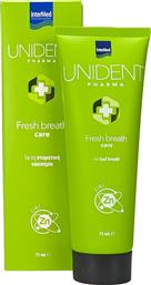 UNIDENT PHARMA FRESH BREATH CARE ΟΔΟΝΤΟΚΡΕΜΑ ΜΕ ΦΘΟΡΙΟ ΓΙΑ ΤΗΝ ΚΑΤΑΠΟΛΕΜΗΣΗ ΤΗΣ ΣΤΟΜΑΤΙΚΗΣ ΚΑΚΟΣΜΙΑΣ 75ML INTERMED