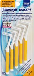 UNISEPT CHLORHEXIL INTERDENTAL BRUSHES ΒΟΥΡΤΣΑΚΙΑ ΓΙΑ ΑΠΟΤΕΛΕΣΜΑΤΙΚΟ ΚΑΘΑΡΙΣΜΟ ΤΩΝ ΜΕΣΟΔΟΝΤΙΩΝ ΔΙΑΣΤΗΜΑΤΩΝ & ΤΩΝ ΟΡΘΟΔΟΝΤΙΚΩΝ ΜΗΧΑΝΙΣΜΩΝ 5 ΤΕΜΑΧΙΑ - SSS 0.70MM INTERMED