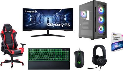 BUNDLE DESKTOP (RYZEN 7-5700X/16 GB/1TB SSD/GEFORCE RTX 5050/WIN11HOME) + SAMSUNG GAMING MONITOR 34 G55 UWQHD 165HZ 1MS + RAZER DEATHADDER ESSENTIAL + RAZER ORNATA V3 Χ + RAZER KRAKEN X LITE + ΚΑΡΕΚΛΑ GAMING ARTELIBRE SLIGO + ANTIVIRUS BITDEFENDER INTRA