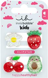 CLIPSTAR KIDS FRUTTI FUN ΚΛΙΠ ΜΑΛΛΙΩΝ ΓΙΑ ΠΑΙΔΙΑ ΜΕ ΔΙΑΦΟΡΑ ΣΧΕΔΙΑ 4 ΤΕΜΑΧΙΑ INVISIBOBBLE