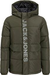 ΜΠΟΥΦΑΝ JCOSPEED PUFFER 12246122 ΣΚΟΥΡΟ ΠΡΑΣΙΝΟ (128CM)-(8 ΕΤΩΝ) JACK & JONES