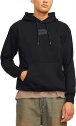 HOODIE JJHAKKAI 12256841 ΜΑΥΡΟ JACK & JONES