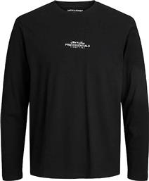ΑΝΔΡΙΚΗ ΜΑΚΡΥΜΑΝΙΚΗ ΜΠΛΟΥΖΑ ΜΕ LETTERING REGULAR FIT - 12288081 ΜΑΥΡΟ JACK & JONES