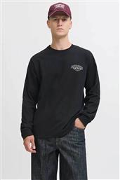 ΑΝΔΡΙΚΗ ΜΑΚΡΥΜΑΝΙΚΗ ΜΠΛΟΥΖΑ ΜΕ LOGO PRINT REGULAR FIT - 12278510 ΜΑΥΡΟ JACK & JONES