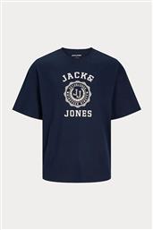 ΑΝΔΡΙΚΟ T-SHIRT ΜΕ GRAPHIC LOGO PRINT - 12256781 ΜΠΛΕ ΣΚΟΥΡΟ JACK & JONES