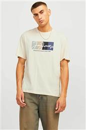 ΑΝΔΡΙΚΟ T-SHIRT ΜΕ GRAPHIC PRINT - 12262662 ΚΡΕΜ JACK & JONES