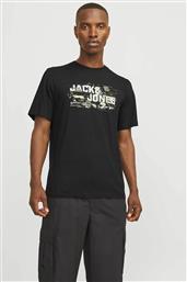 ΑΝΔΡΙΚΟ T-SHIRT ΜΕ ΛΟΓΟΤΥΠΟ REGULAR FIT - 12262560 ΜΑΥΡΟ JACK & JONES