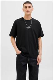 ΑΝΔΡΙΚΟ T-SHIRT ΜΟΝΟΧΡΩΜΟ ΜΕ LETTERING - 12278787 ΜΑΥΡΟ JACK & JONES